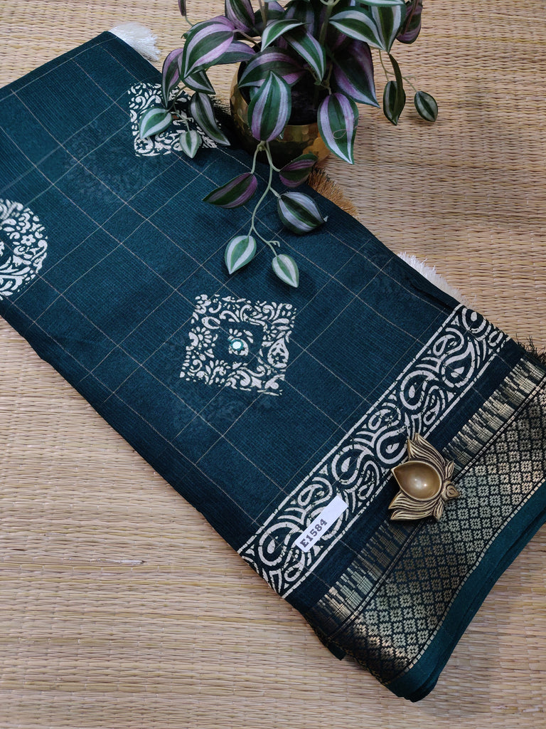 Semi Jute Silk Sarees #E1584