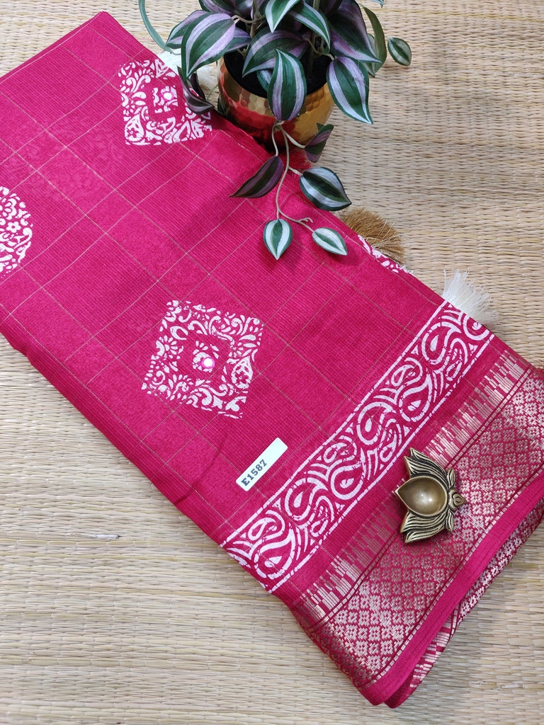 Semi Jute Silk Sarees #E1587
