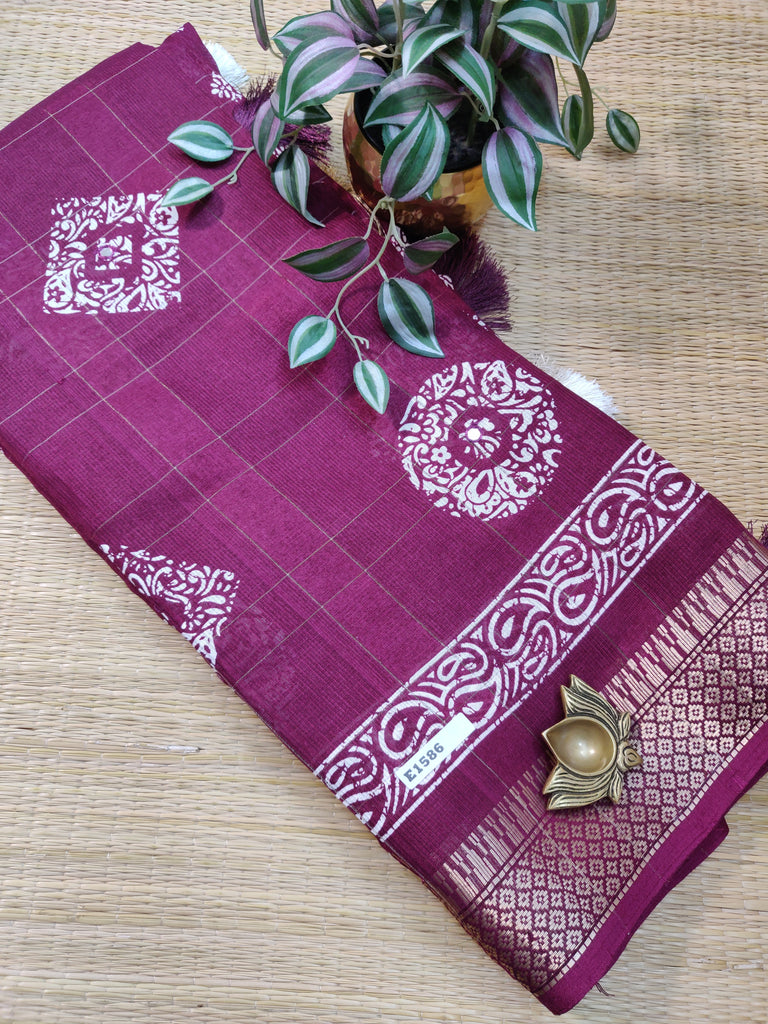 Semi Jute Silk Sarees #E1586