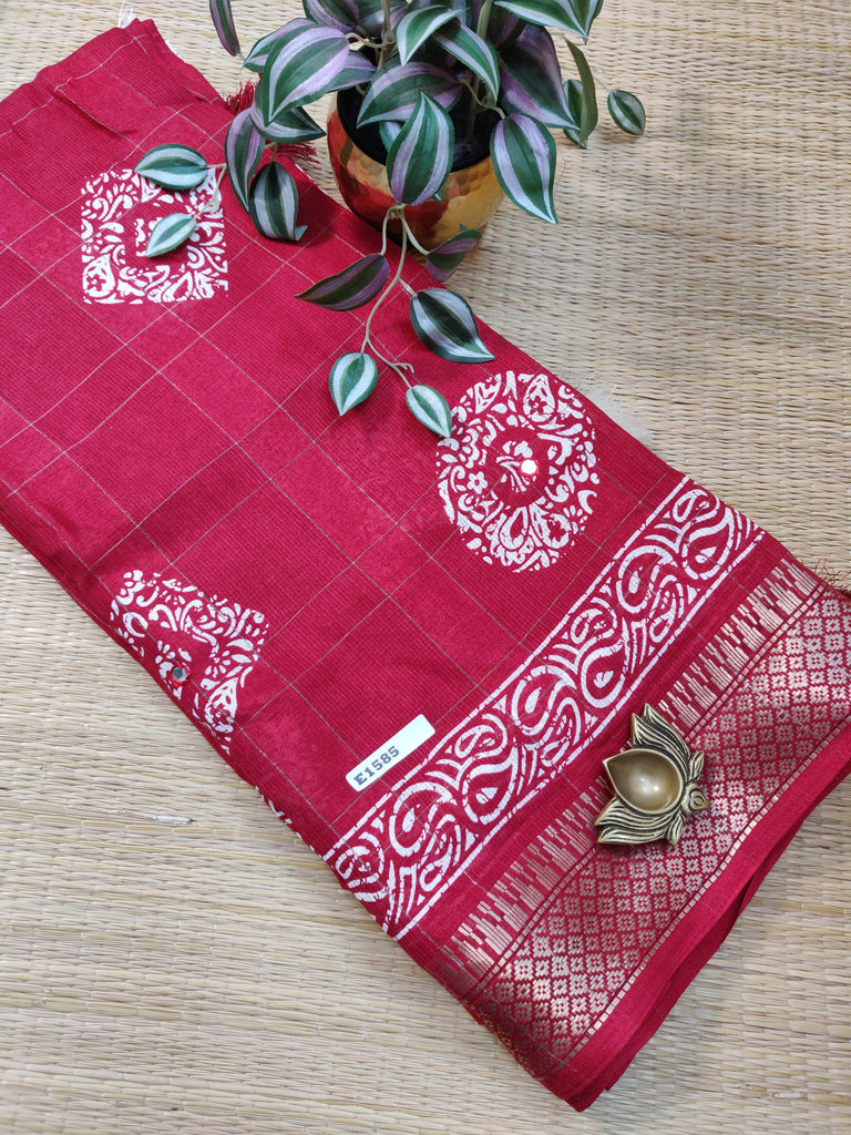 Semi Jute Silk Sarees #E1585