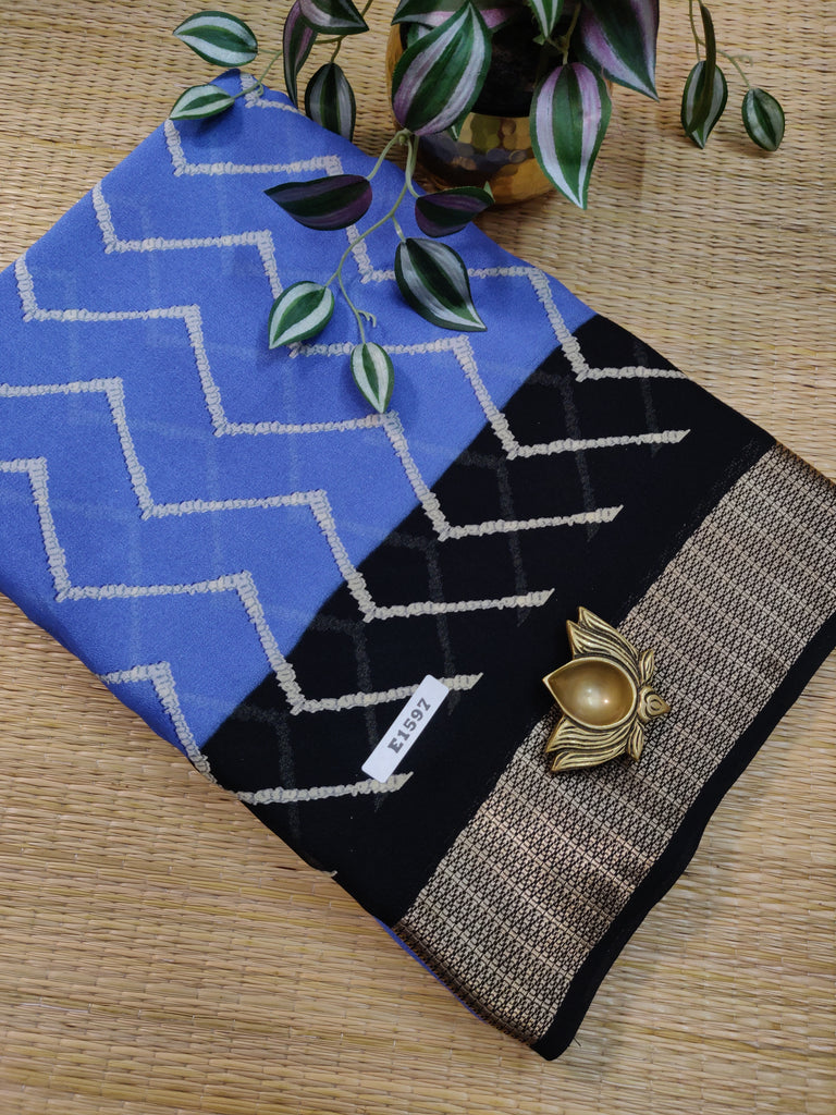 Mass Crepe Sarees #E1597