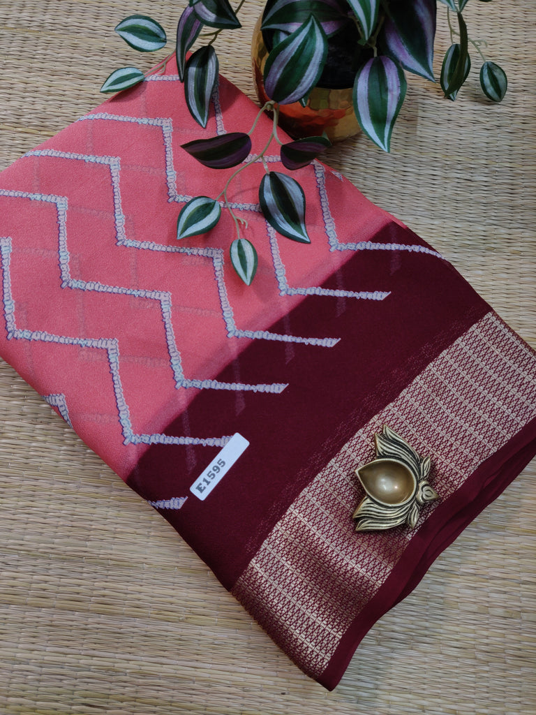 Mass Crepe Sarees #E1595