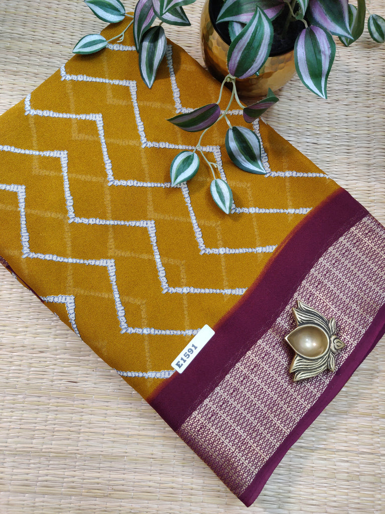 Mass Crepe Sarees #E1591