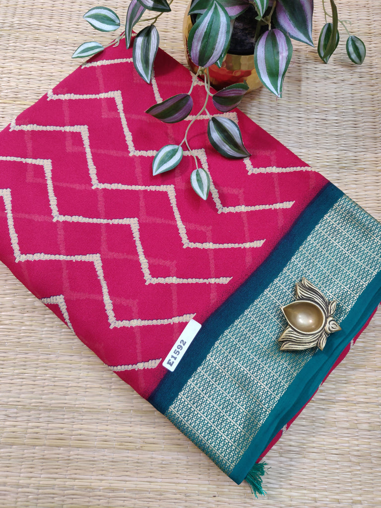 Mass Crepe Sarees #E1592