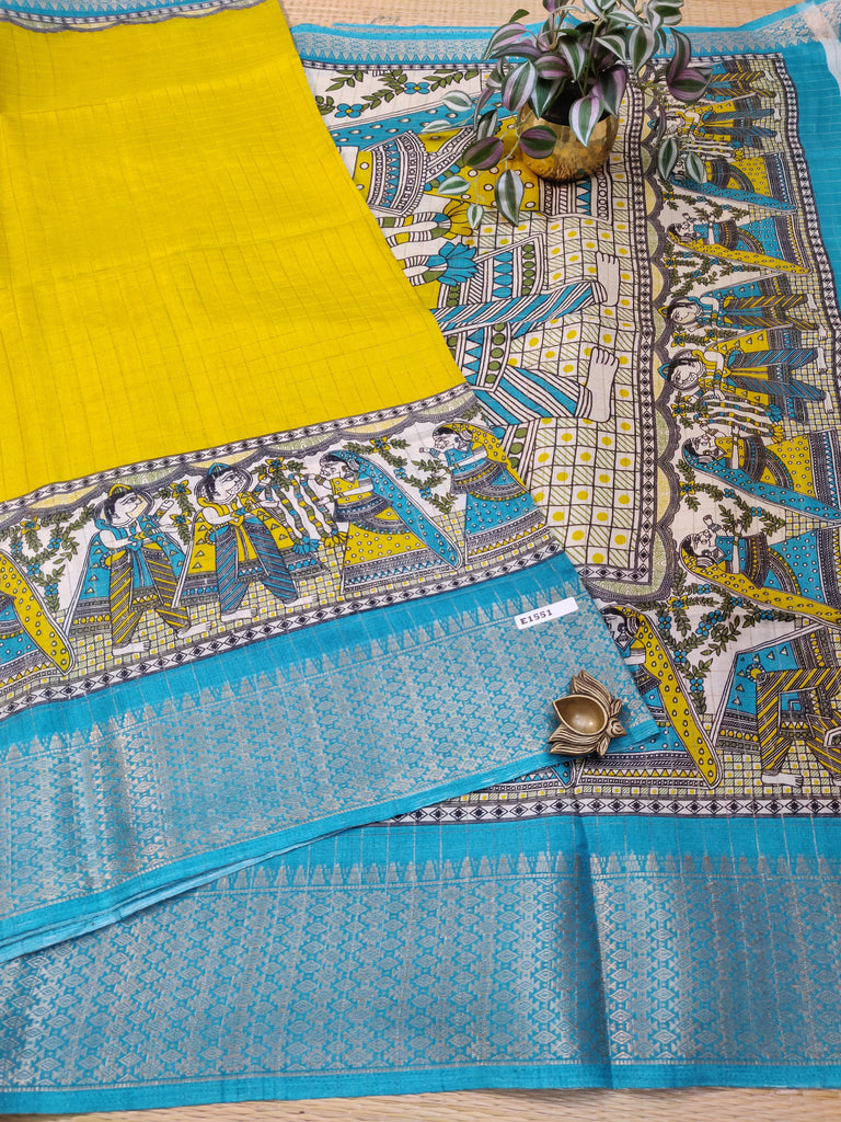 Dola Checks Printed Silk #E1551