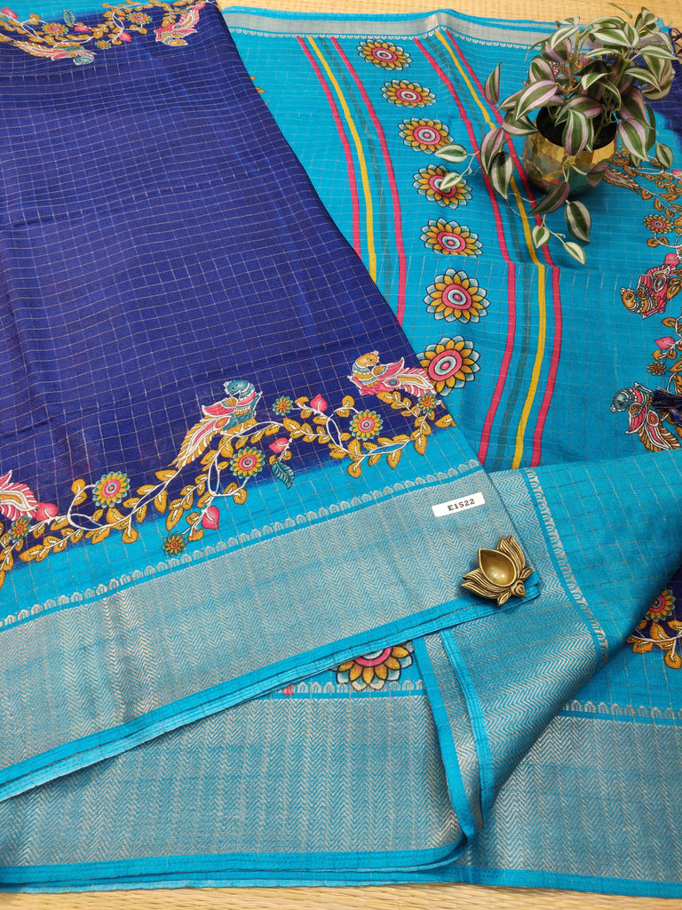 Dola Checks Printed Silk #E1522