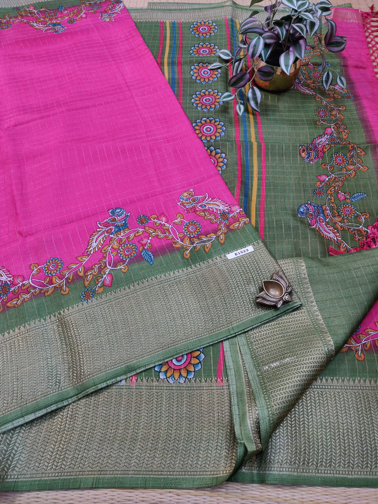 Dola Checks Printed Silk #E1523