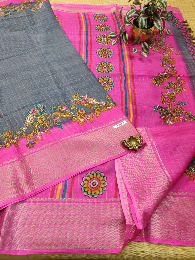Dola Checks Printed Silk #E1524