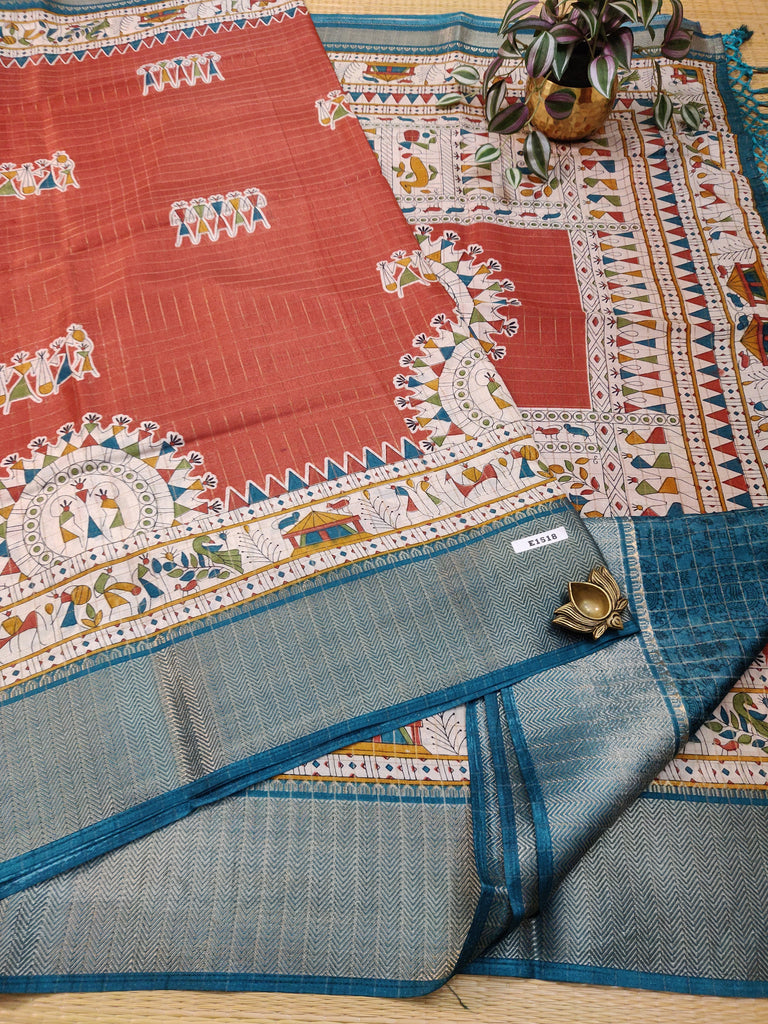 Dola Checks Printed Silk #E1518
