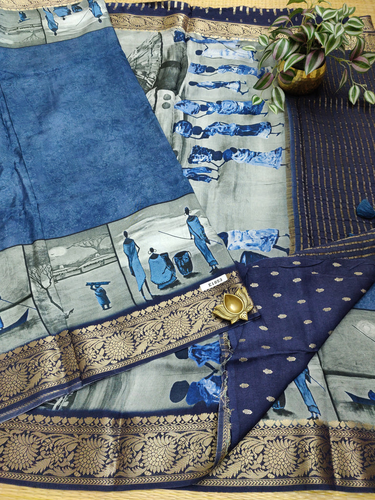 Printed Crepe Saree #E1853