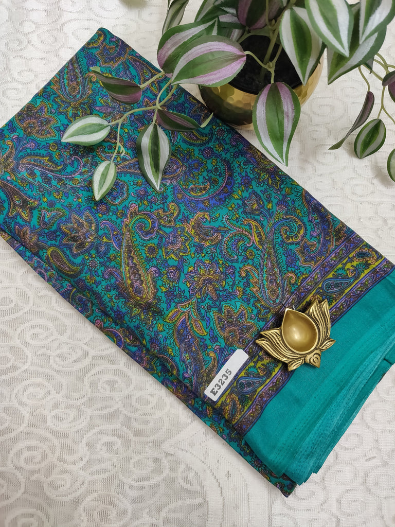 Kashmiri Printed Silk #E3235