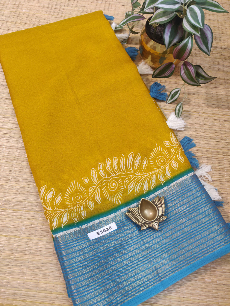 Mass Crepe Sarees #E3036
