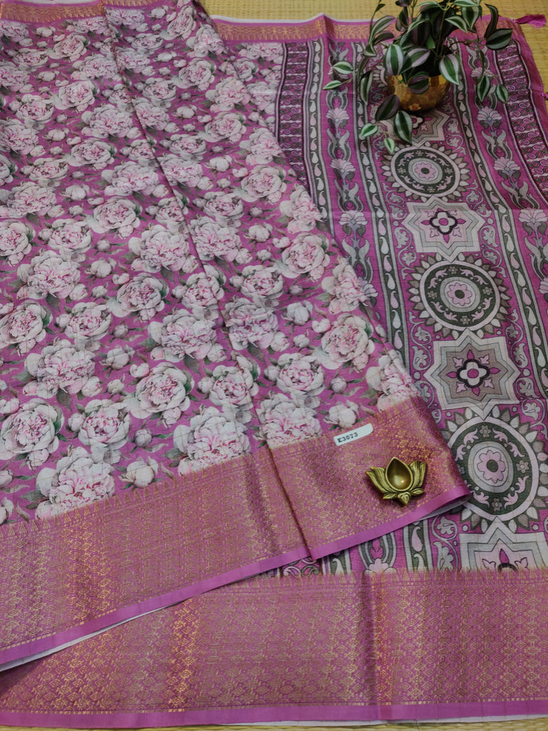 Dola Checks Printed Silk #E3073
