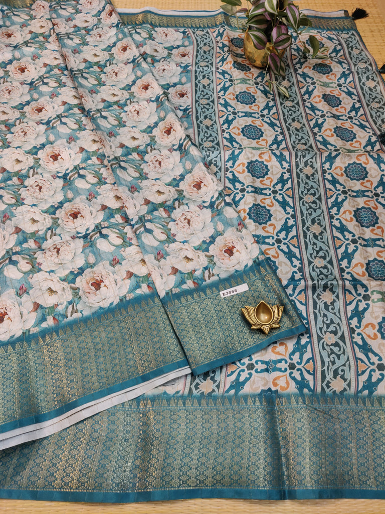 Dola Checks Printed Silk #E3068