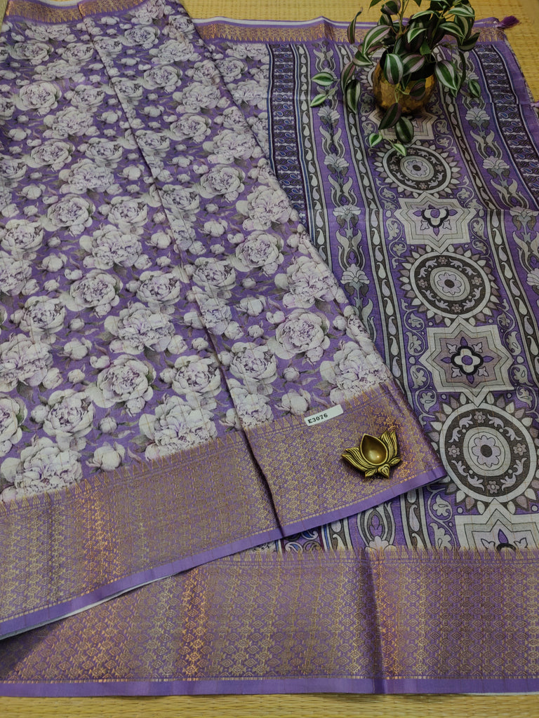 Dola Checks Printed Silk #E3076