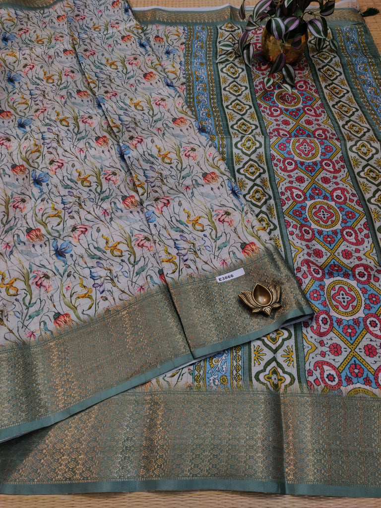 Dola Checks Printed Silk #E3066