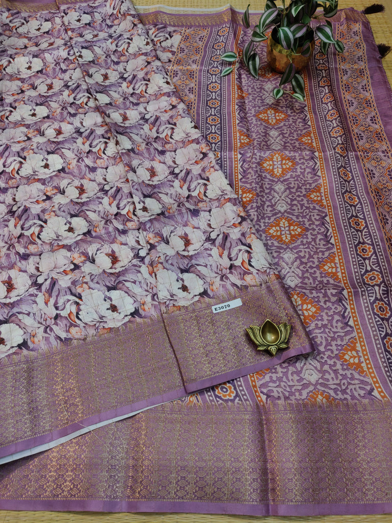 Dola Checks Printed Silk #E3070