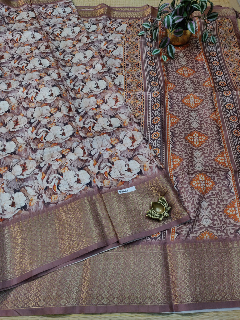 Dola Checks Printed Silk #E3069