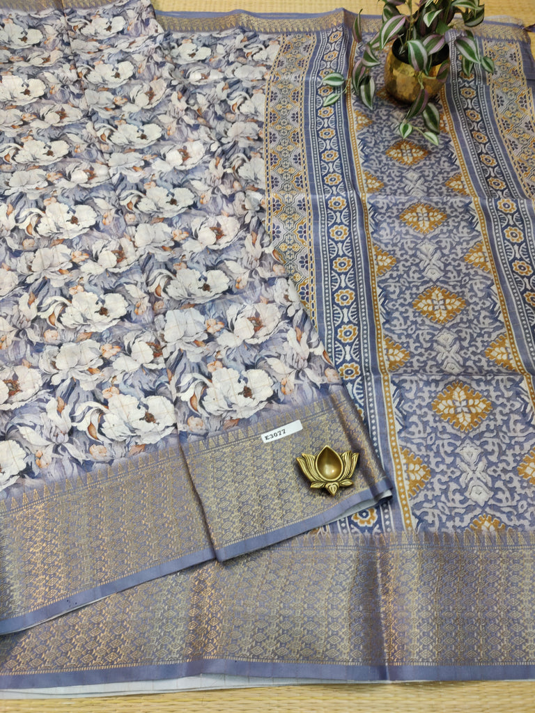 Dola Checks Printed Silk #E3077
