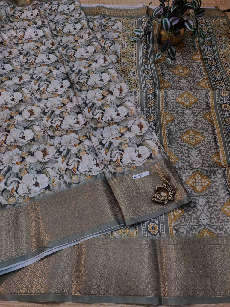 Dola Checks Printed Silk #E3067