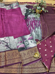 Printed Crepe Saree #E1856