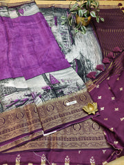 Printed Crepe Saree #E1855