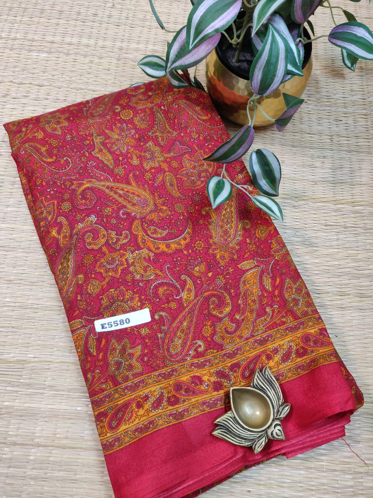 Kashmiri Printed Silk #E5580