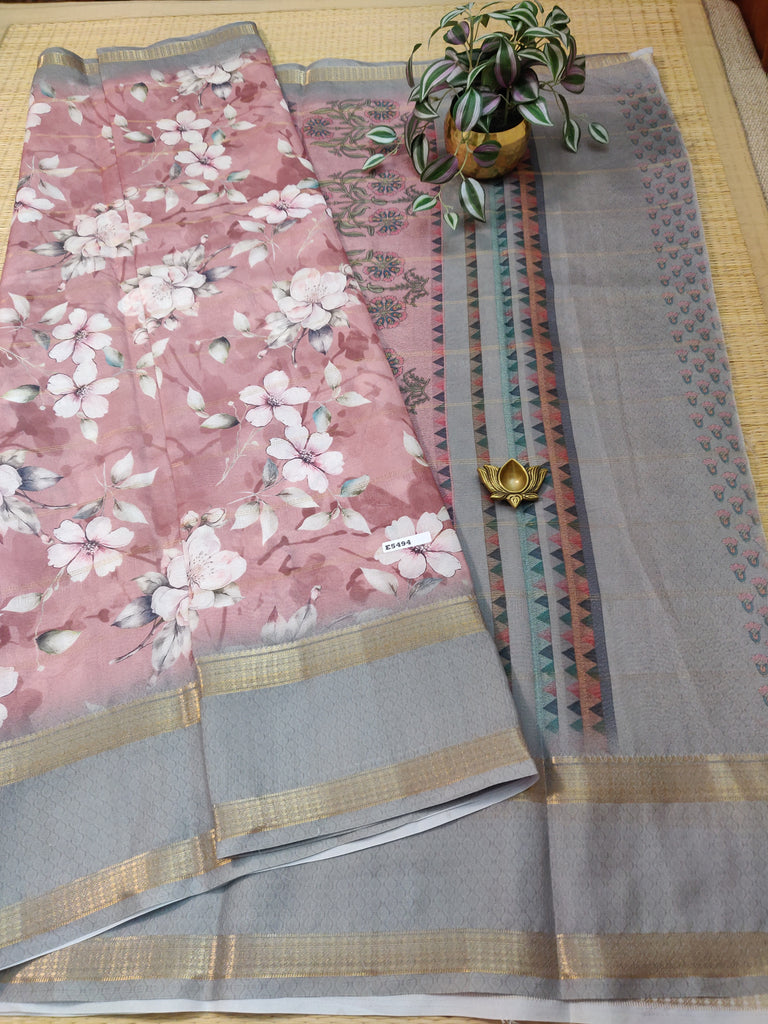 Printed Crepe Sarees #E5494