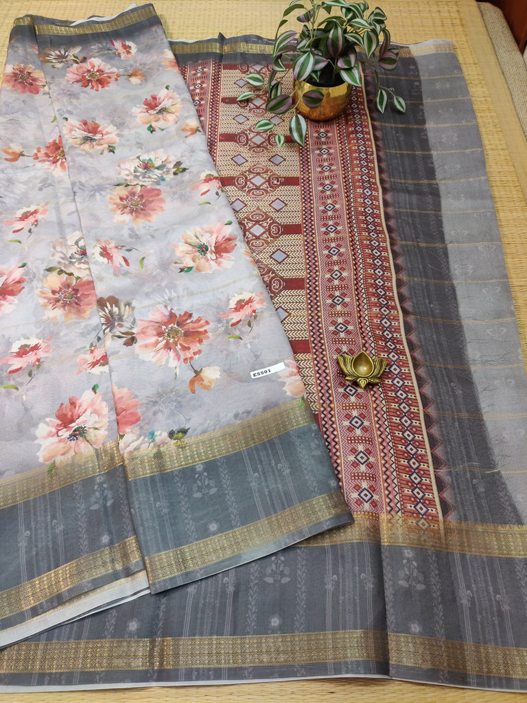 Printed Crepe Sarees #E5501