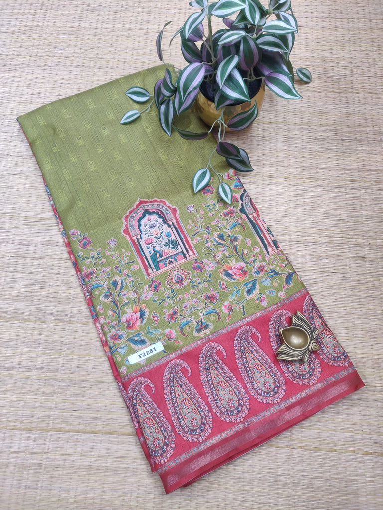 Kashmiri Printed Silk #F2281