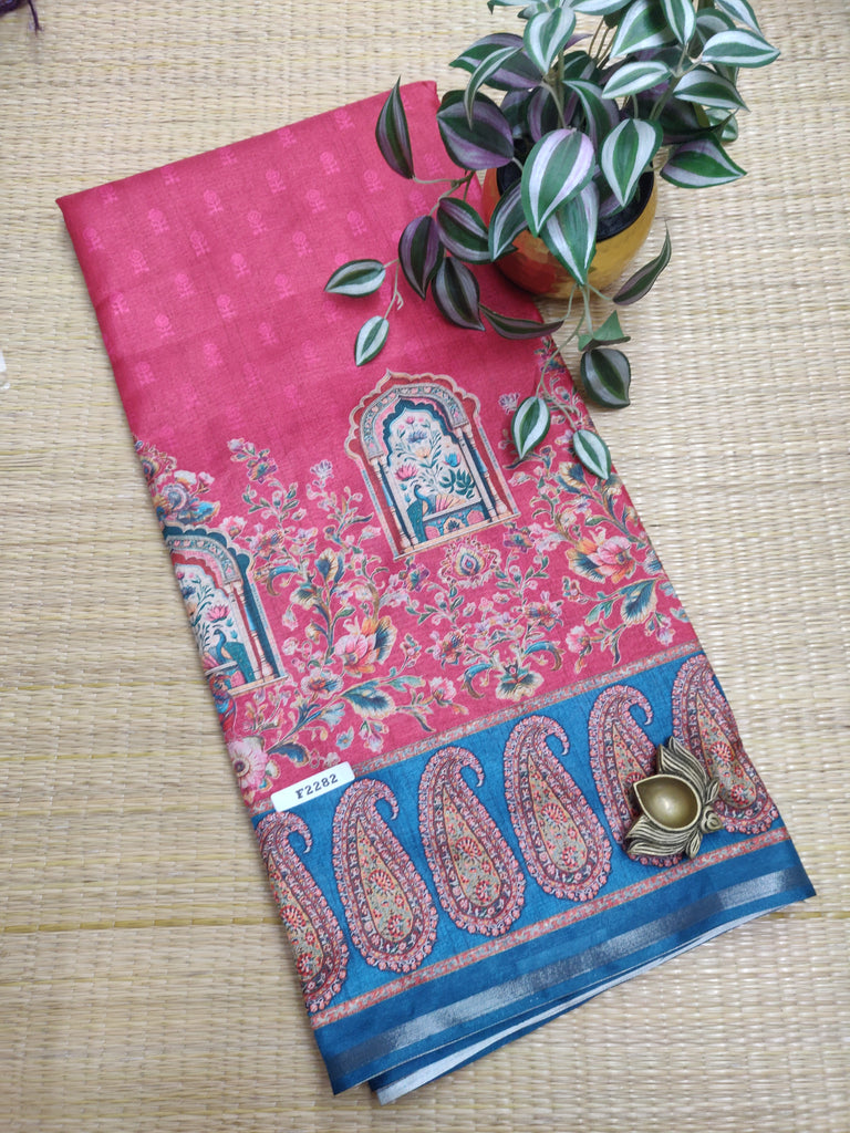 Kashmiri Printed Silk #F2282