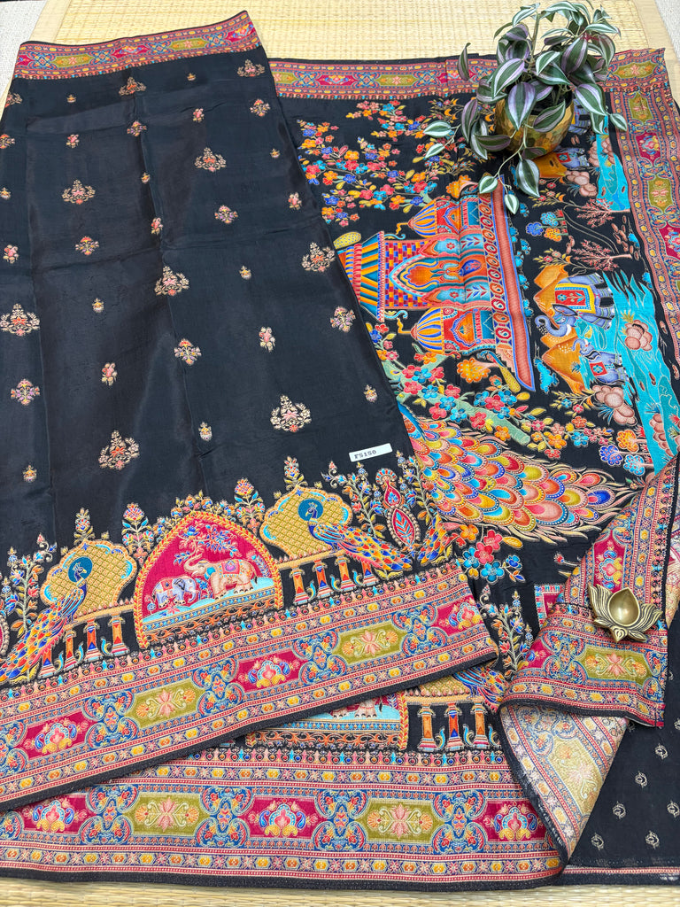 Semi Banarasi Satin Crepe #F5150