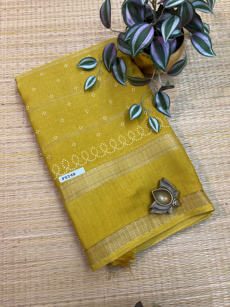 Mass Crepe Sarees #F5748