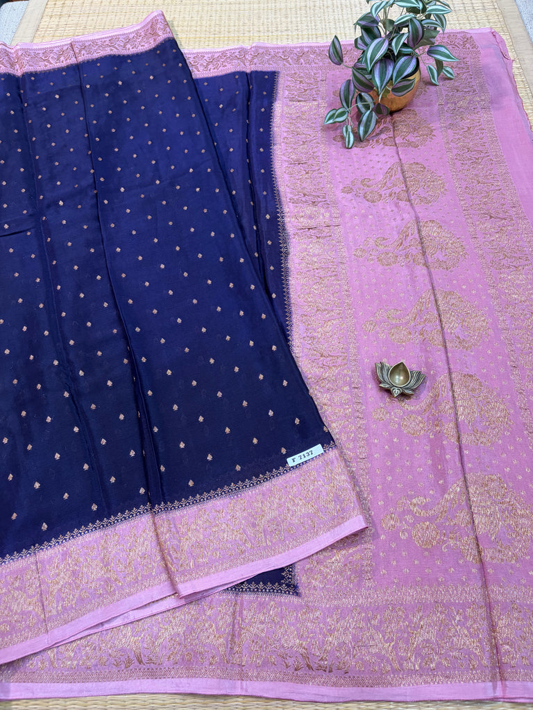 Semi Banarasi Crepe Sarees #F1737