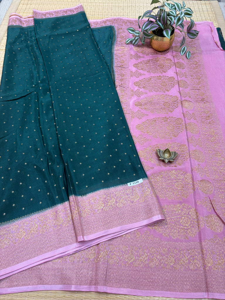 Semi Banarasi Crepe Sarees #F1736