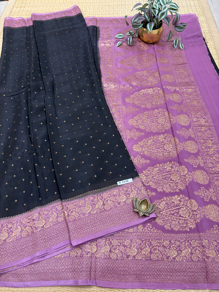Semi Banarasi Crepe Sarees #F7138