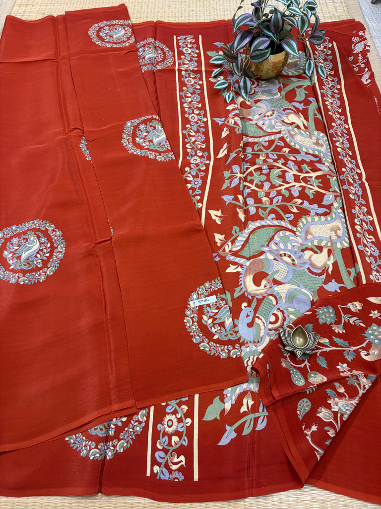 Semi Crepe Sarees #F7036