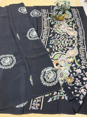 Semi Crepe Sarees #F7033