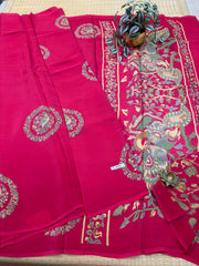 Semi Crepe Sarees #F7034