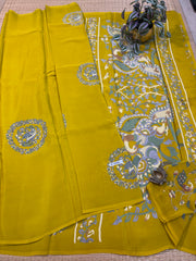 Semi Crepe Sarees #F7035