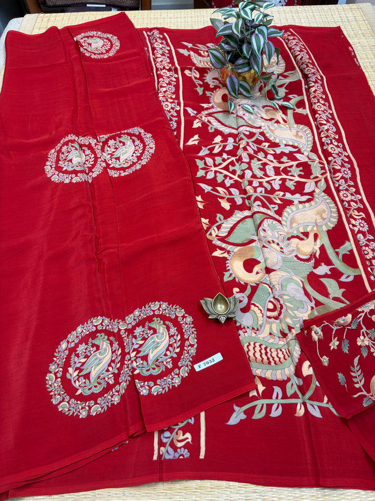 Semi Crepe Sarees #F7032
