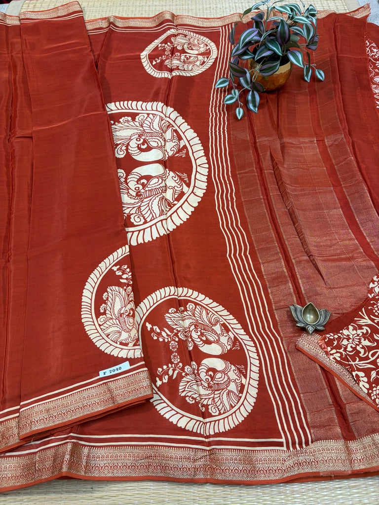 Semi Crepe Sarees #F7040