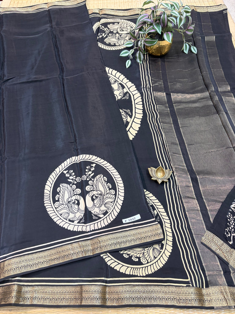 Semi Crepe Sarees #F7037
