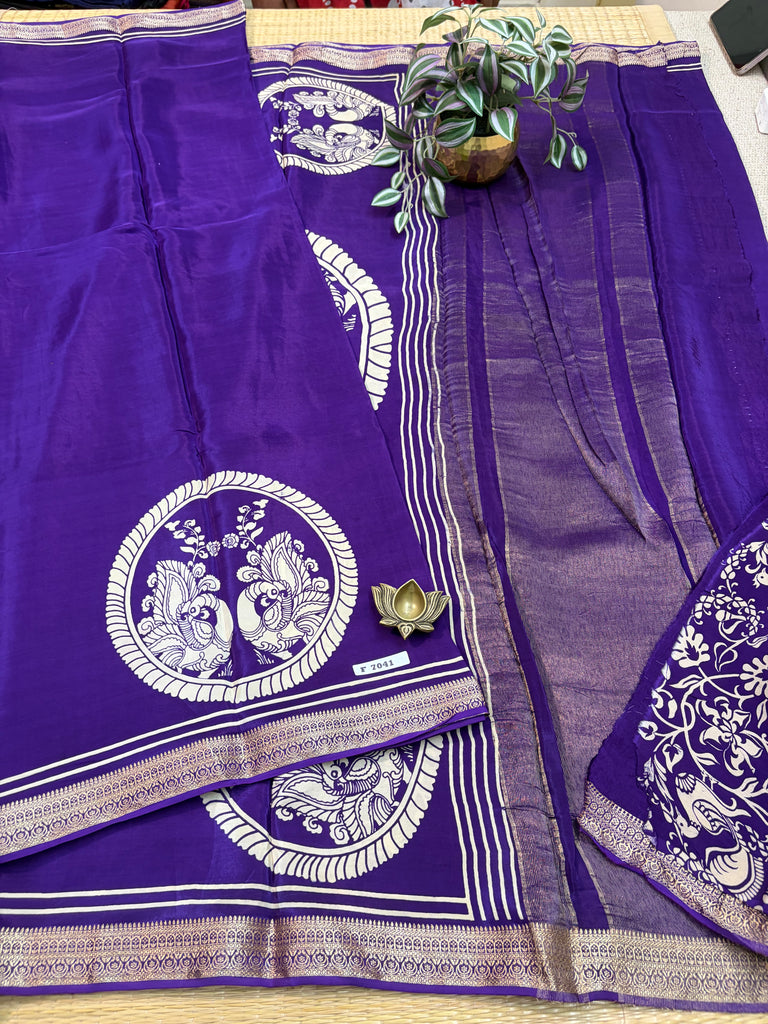 Semi Crepe Sarees #F7041