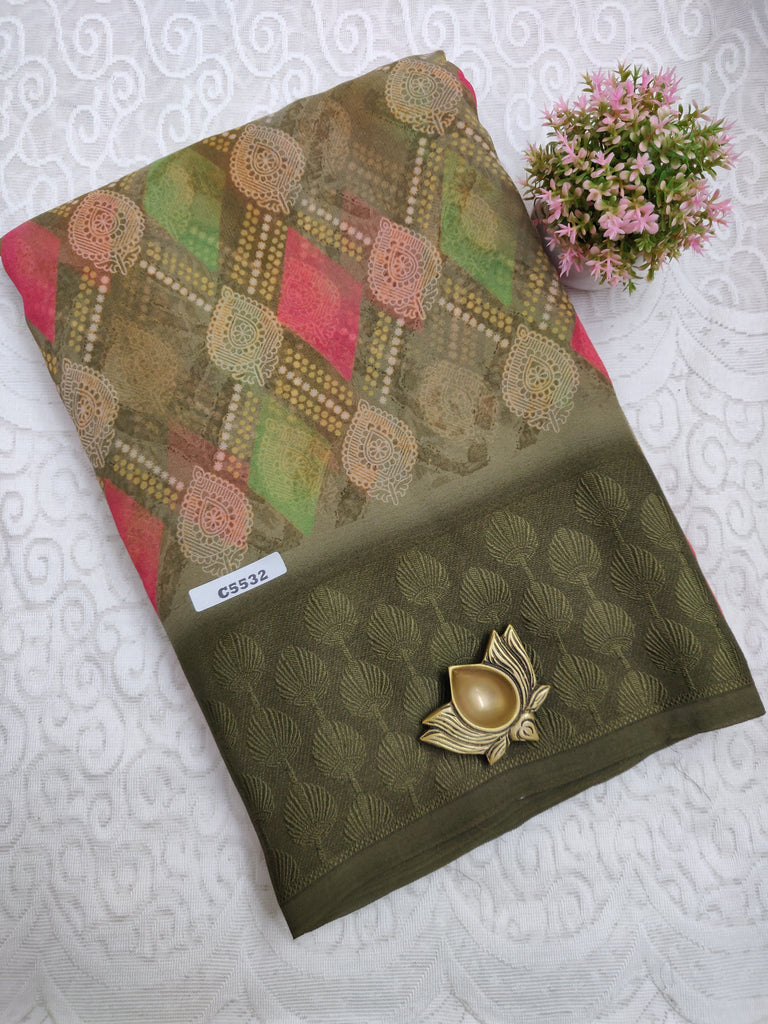 Designer Synthetic Saree #C5532