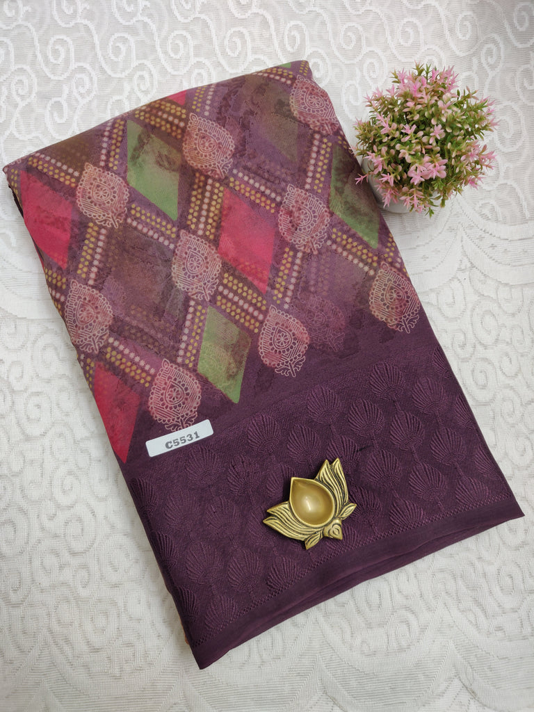 Designer Synthetic Saree #C5531