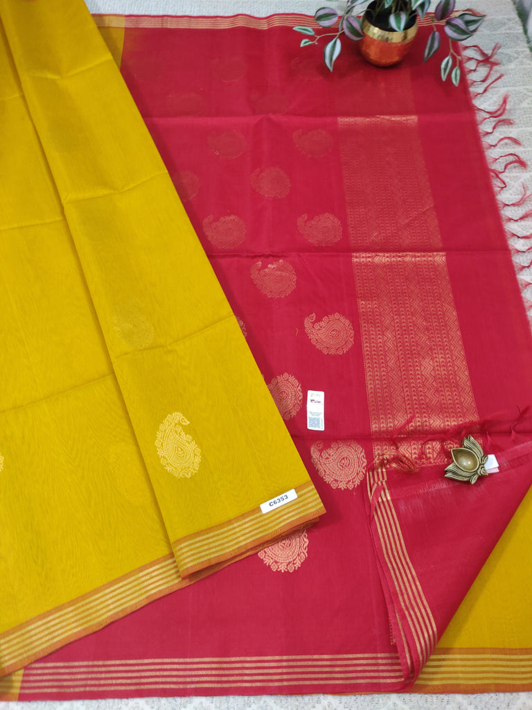 Pure Silk Cotton Sarees #C6353