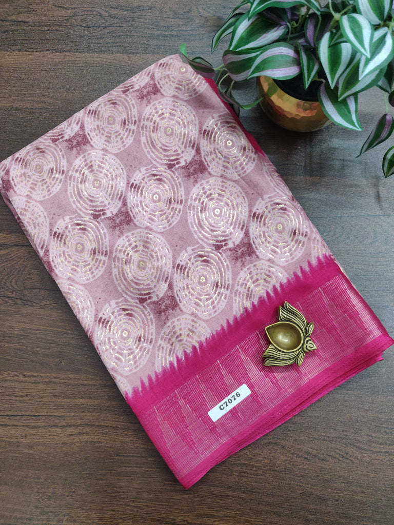 Silky Spun Cotton Sarees #C7076