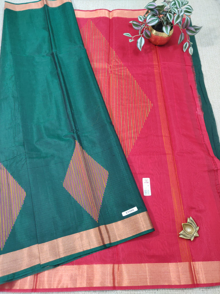 Pure Silk Cotton Sarees #C7990