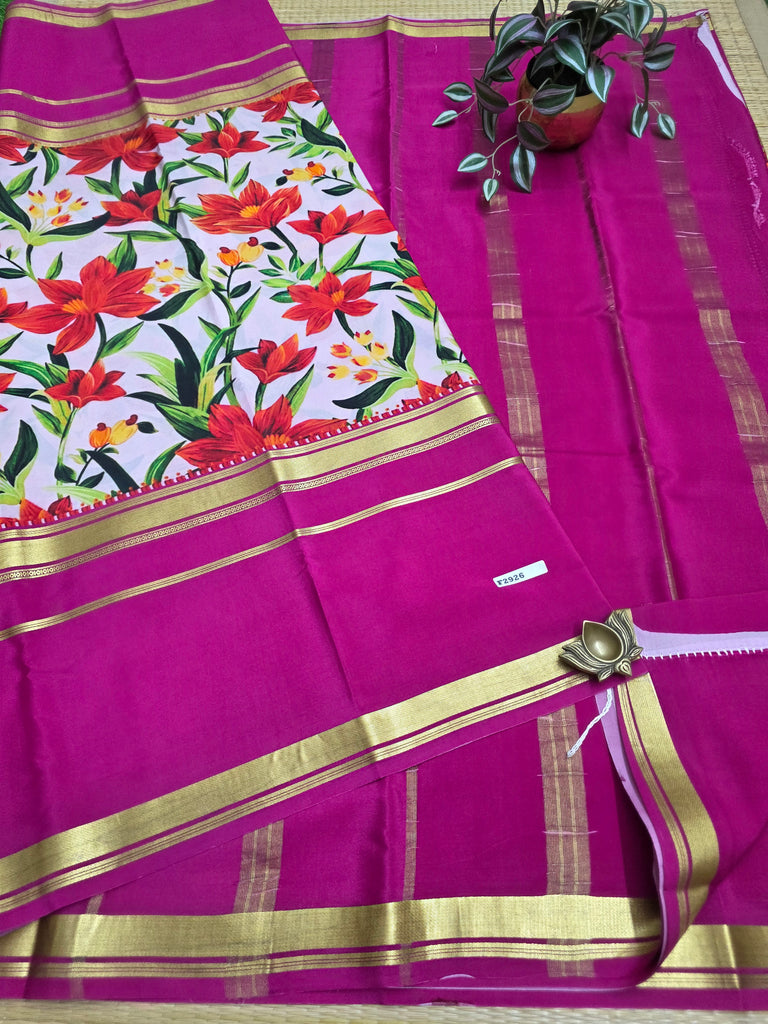 Pure  Crepe Silk Saree #F2926